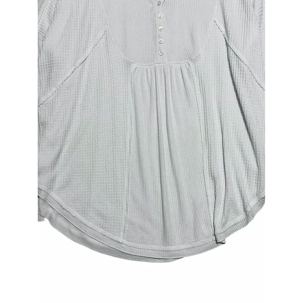 FREE PEOPLE NWT White Long Sleeve Oversized Henley Top M